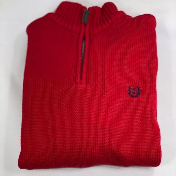 Chaps Red Half Zip Pullover Sweater - Picture 3 of 13